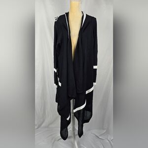 Tonia Debellis Lagenlook Knit Open Lightweight Maxi Duster Cardigan sz XL